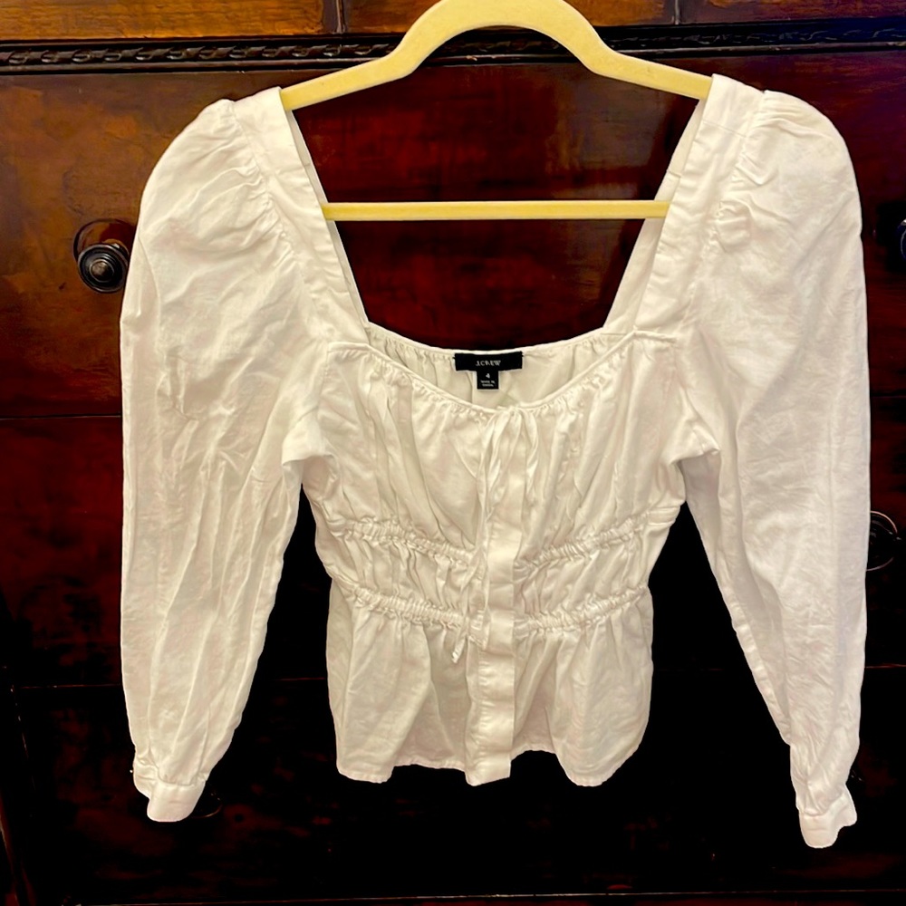 J Crew Cotton Peasant Blouse